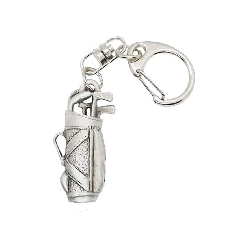 Pewter Golf Bag Clubs Key Ring - 9333KP - Click Image to Close